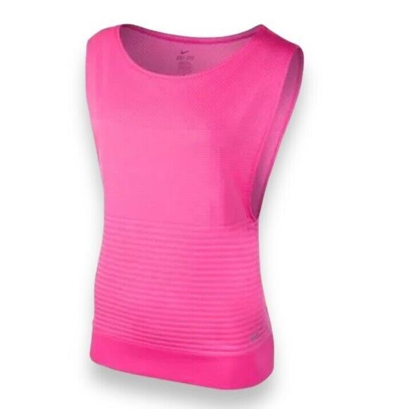 Nike Womens Tank Top Dri Fit Stretchy Pullover Workout Athletic Pink Medium - Picture 1 of 7